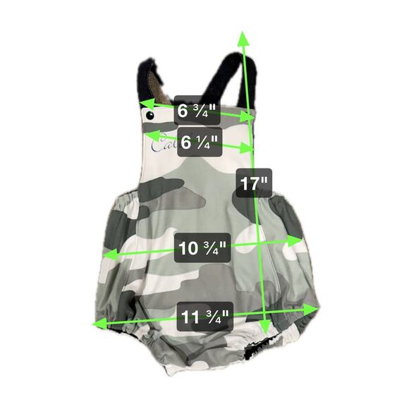 Baby Boy Camo Romper matching Bib Personalized Romper Bib Boy Set 9-12 - Picture 7 of 7